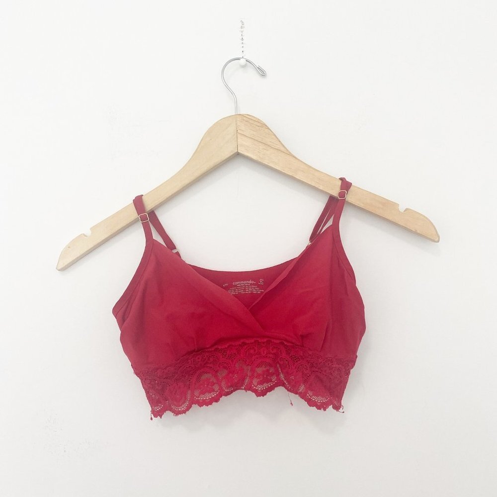 Commando Red Stretchy Lace Bra Size Small/Medium